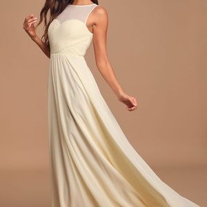 NWT Lulu's Cream Sleeveless Maxi Dress